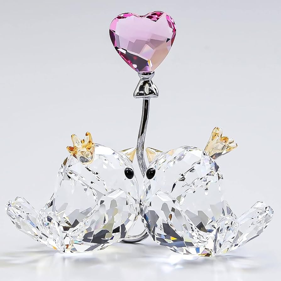 スワロフスキー ラブバード ピンクハート クリスタルオブジェ Swarovski Love Birds, Pink Heart | Swarovski